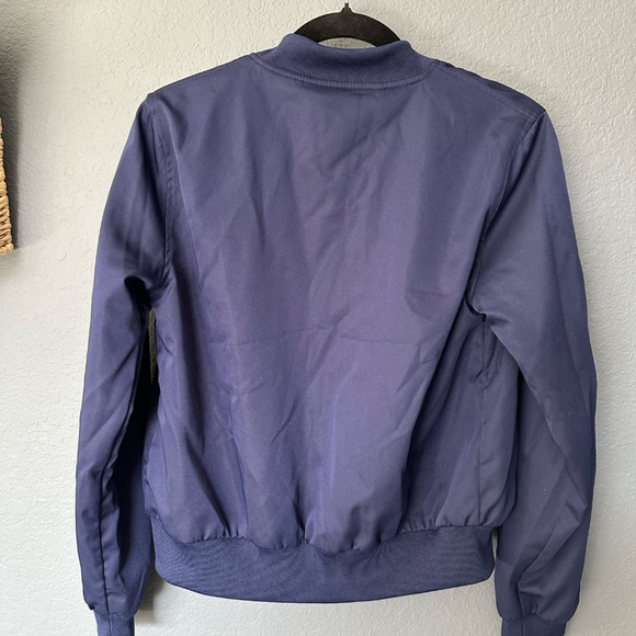 Hippie Rose Indie Blue Jacket Size Small Full Zip Baseball Style Satin Lining - Picture 9 of 9
